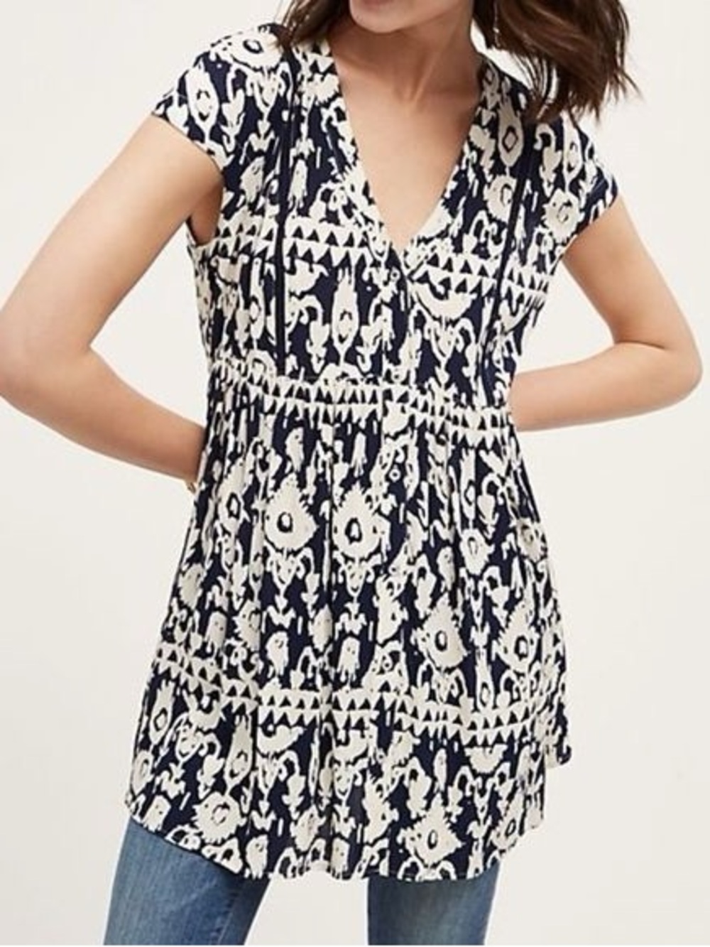 Anthropologie / Vanessa Virginia | Ladder Ikat Tunic, XS